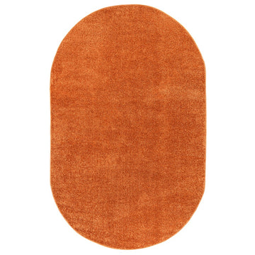 Haze Solid Low-pile Area Rug Orange